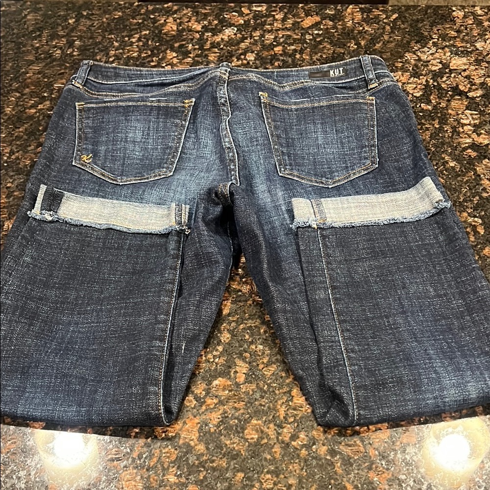 Kut from the Kloth Dark Blue Crop Straight Leg Jeans